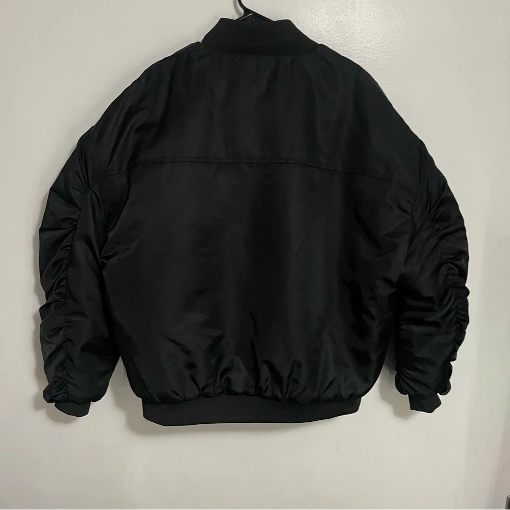 Streetwear Black Bomber Jacket Size Large - Picture 4 of 10